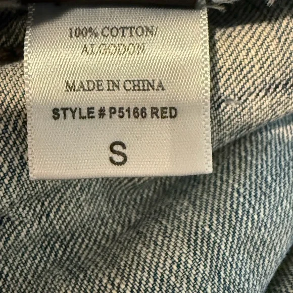 Pistola Denim Distressed Button Up Jean Vest Women’s size Small Pockets - Picture 8 of 8